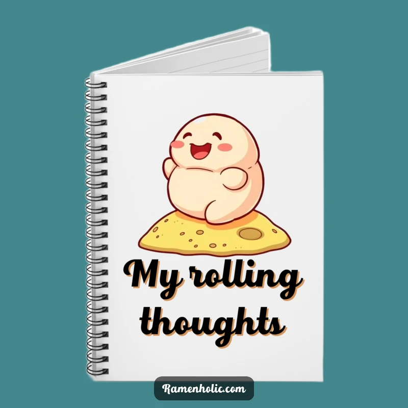 Funny Smiling Dumpling Rolling Notebook - Joyful Journal for Foodie Adventures