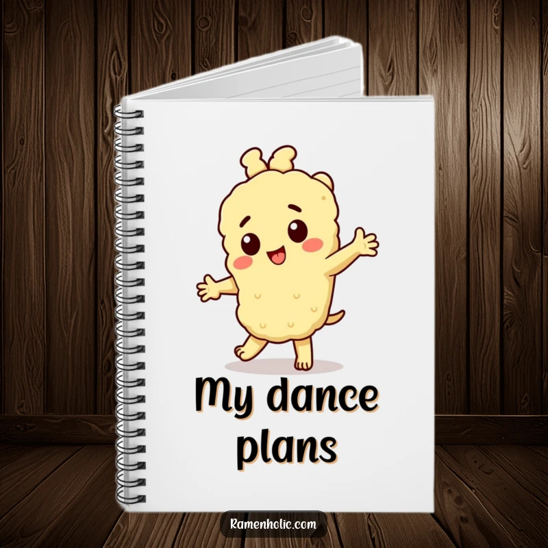 Funny Tempura Notebook: A cheerful tempura character dancing, ideal for jotting down notes with a playful and humorous touch.