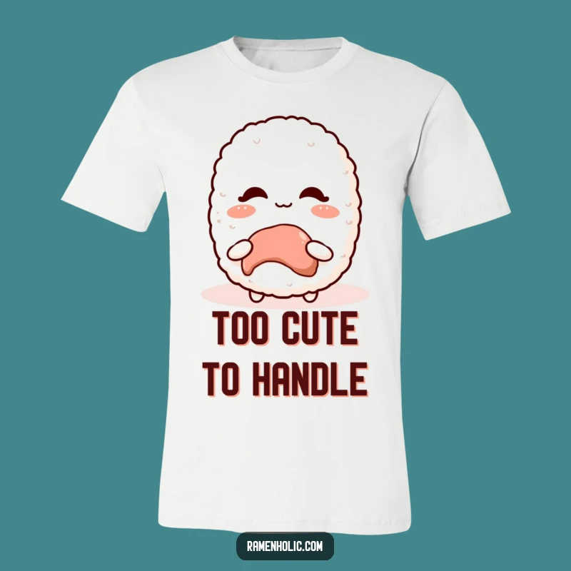 Funny Kawaii Rice Ball T-Shirt: Blushing with Joy Over a Sweet Treat Gift