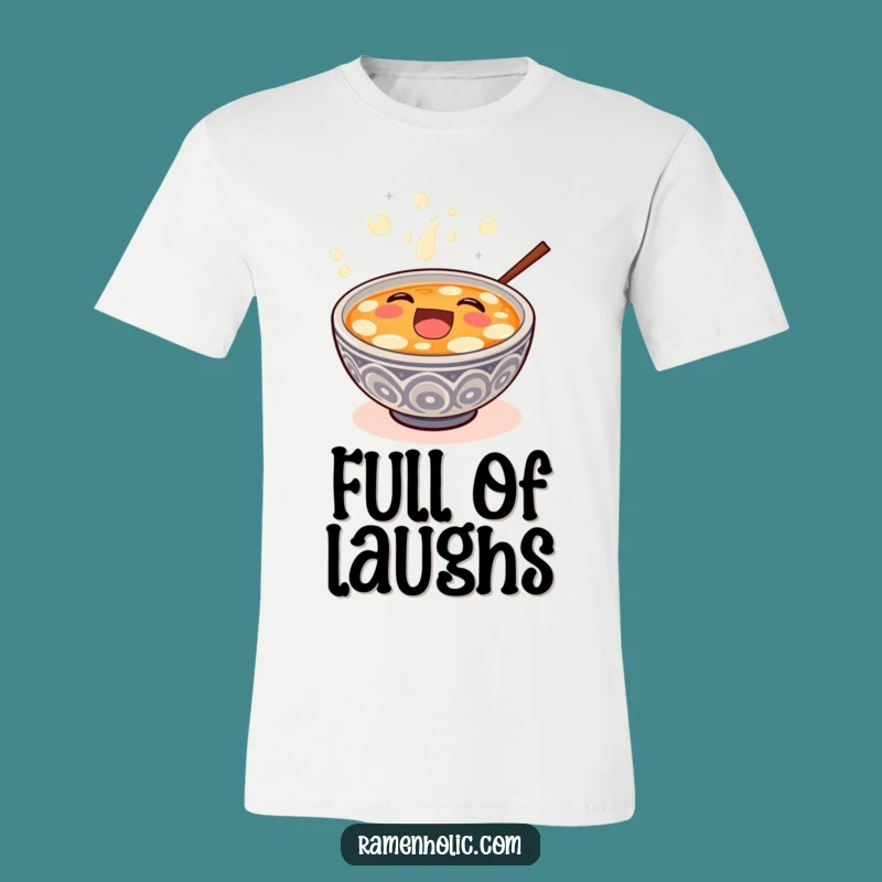 Funny Miso Soup Laugh T-Shirt: Comical Overflowing Bowl Tee