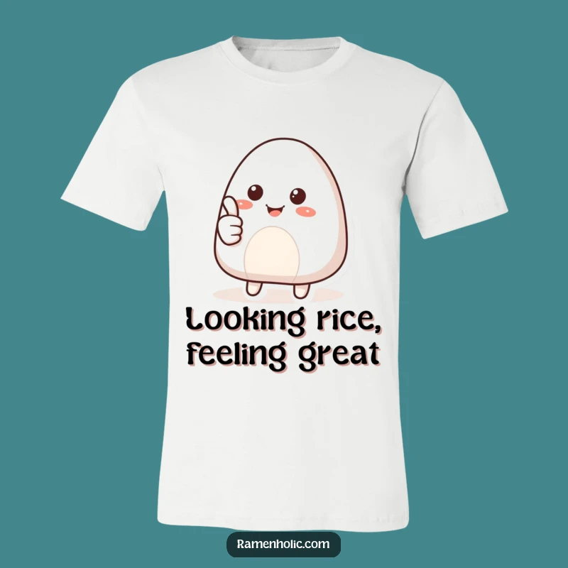 Funny Smiling Onigiri Thumbs Up T-Shirt: Hilarious Food Lover Apparel