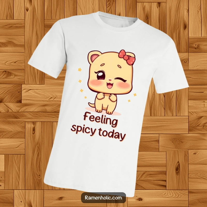 Funny t-shirt depicting a ginger slice character giving a cheeky wink, perfect for expressing a fun and zesty personality.
