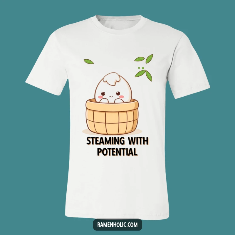 Funny Shy Mochi T-Shirt: Cute Kawaii Steamer Character Tee for Bao Fans