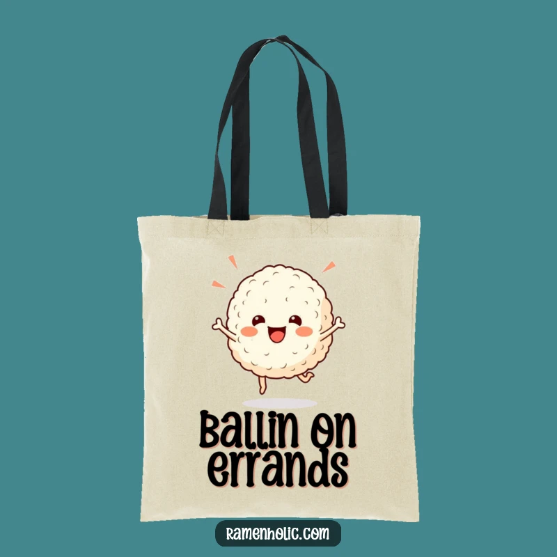 Funny Rice Ball Tote Bag: Celebratory Hop, Stylish & Humorous Carryall