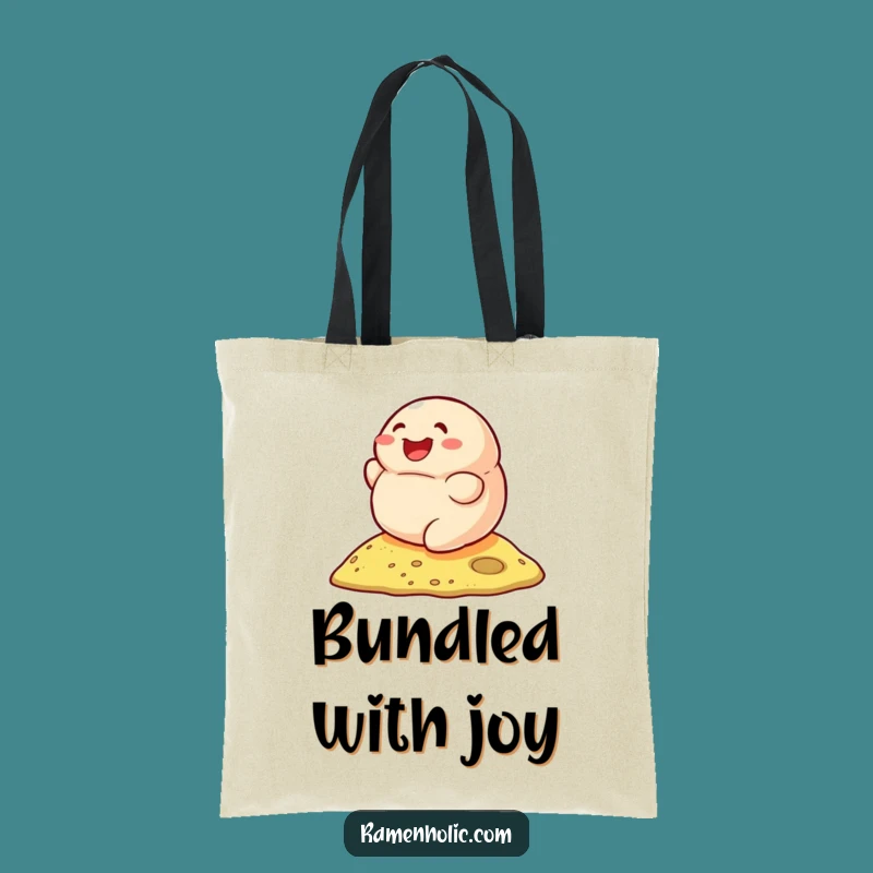 Funny Smiling Dumpling Rolling Tote Bag - Durable & Joyful Foodie Bag