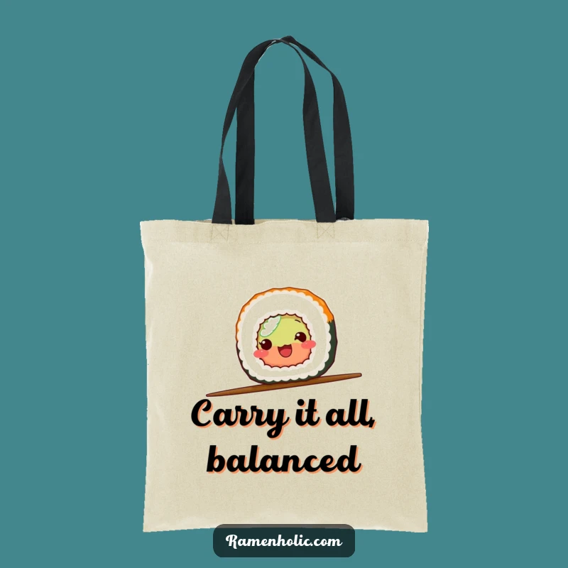 Funny Sushi Balance Tote Bag - Carry Your Essentials with Hilarious Style