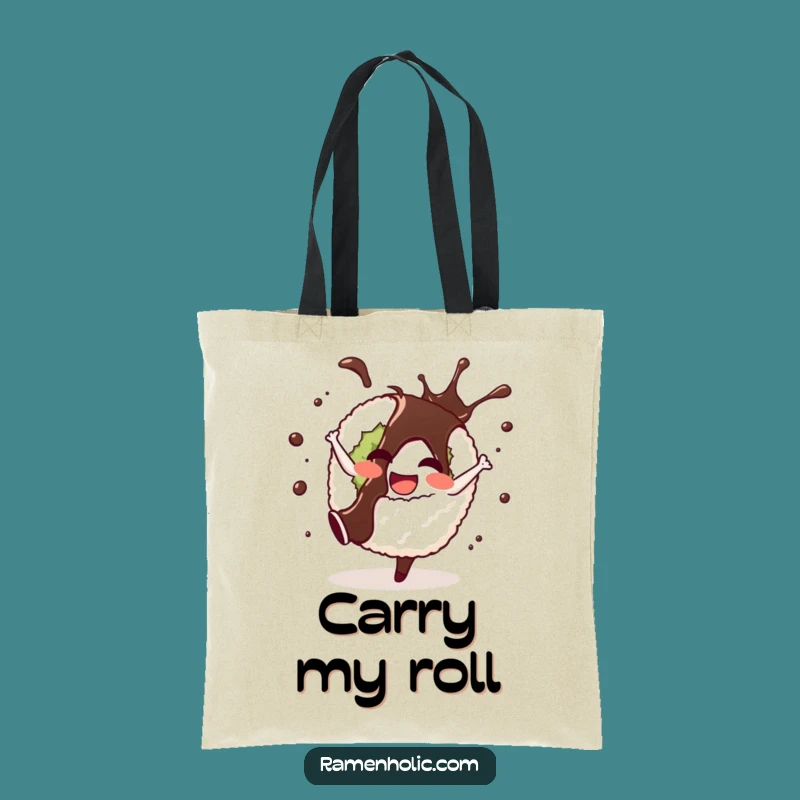 Funny Sushi Cartwheel Tote Bag - Carry Your Essentials with Rollicking Style