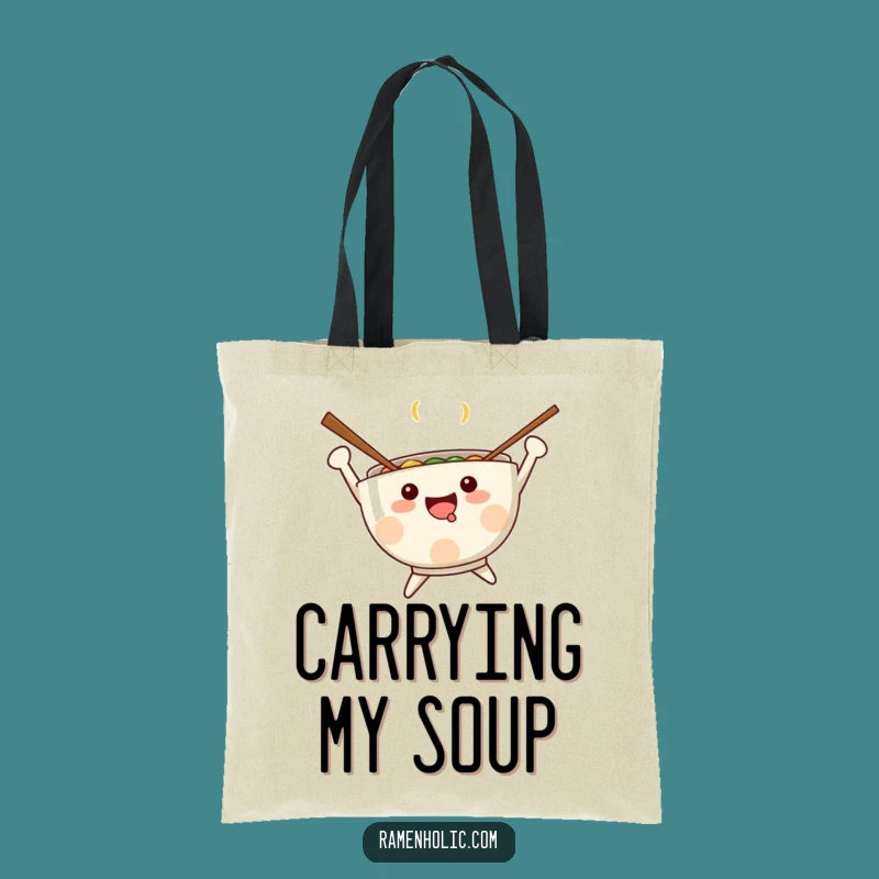 Funny Kawaii Ramen Tote Bag: Joyful Foodie Shopping, Perfect Funny Gift
