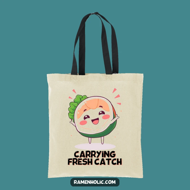 Funny Sashimi Spin Tote Bag - Fish Slice Carry-All, Perfect Funny Gift!