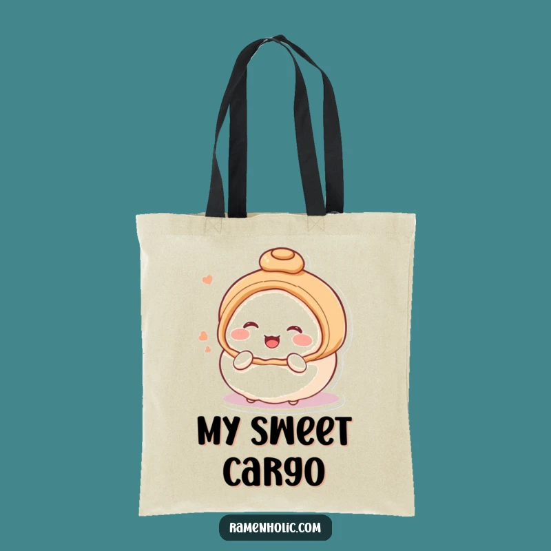Funny Steamed Bun Blushing Tote Bag: Sweet Giggles Carryall