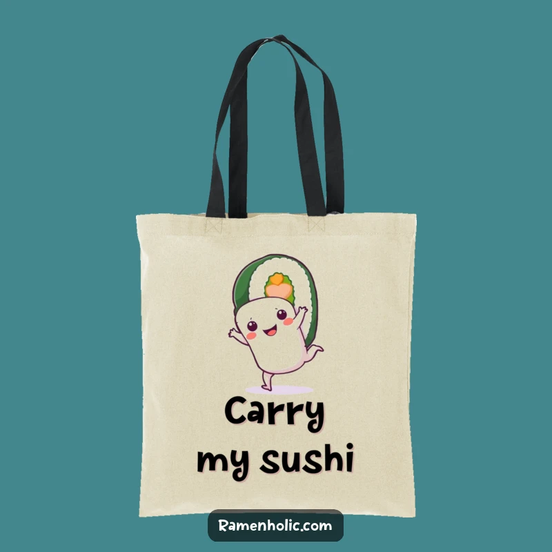 Funny Sushi Roll Cartwheel Tote Bag: Carry Your Essentials with a Smile