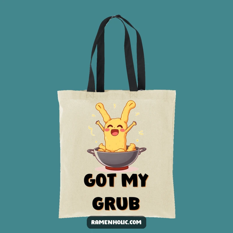 Funny Tempura Wok Leap Tote Bag: Carry Your Snacks with Joy